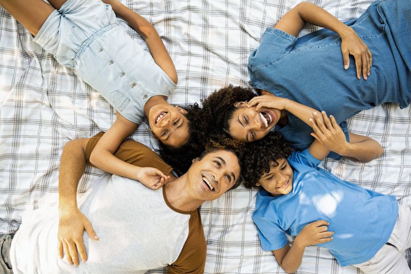 Friends relaxing together at home